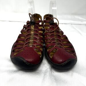 JBU by Jambu Bath Barefoot Sport Sandals Shoes Maroon Vegan Leather Size 11‎